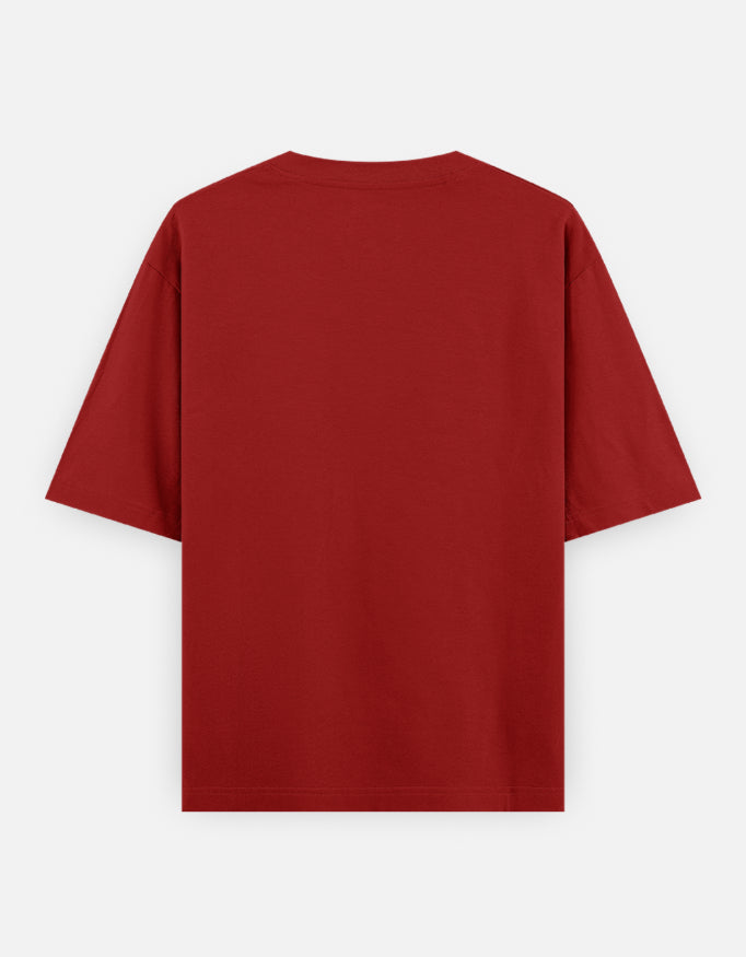Premium Red Terry Cotton Tee | 240 GSM Heavyweight Comfort