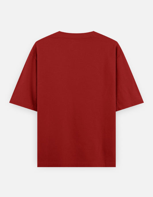Premium Red Terry Cotton Tee | 240 GSM Heavyweight Comfort