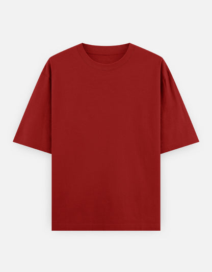 Premium Red Terry Cotton Tee | 240 GSM Heavyweight Comfort
